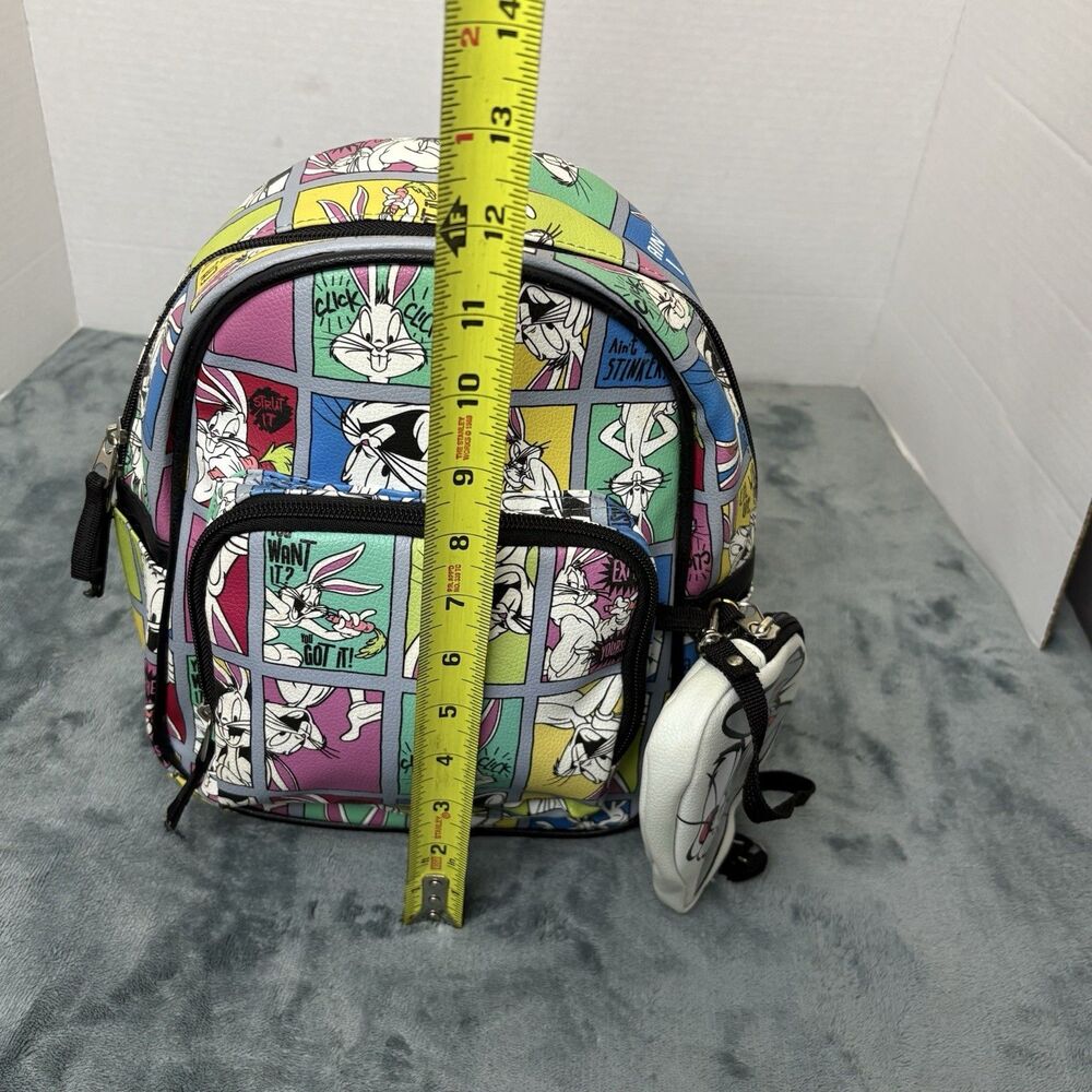 Warner Bros. Looney Tunes Bugs Bunny Mini Backpack w/Zip Pouch White 10.5" - Picture 9 of 10